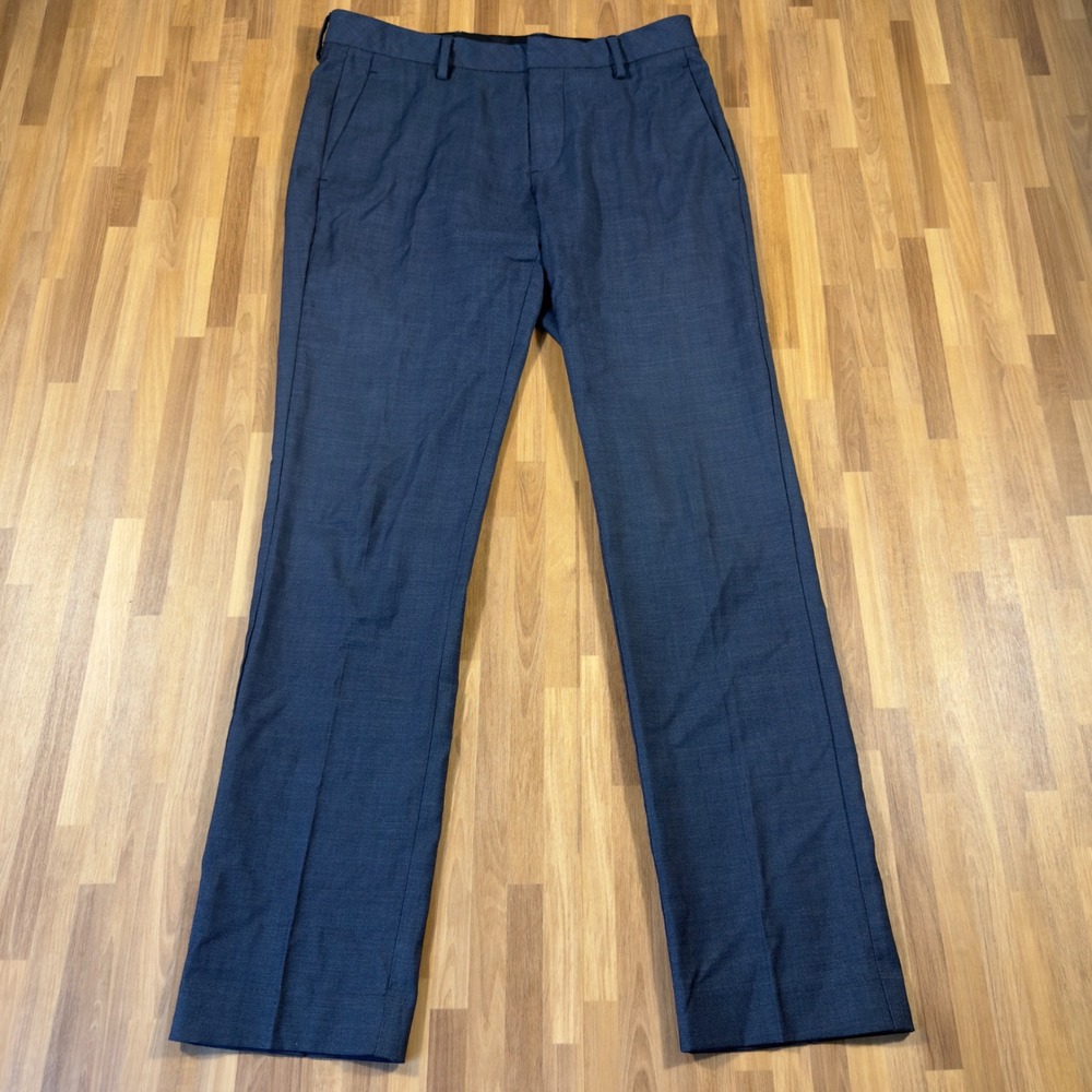 Bonobos Marzotto Italian Wool Tailored Dress Pants 29/30 Blue Micro Check